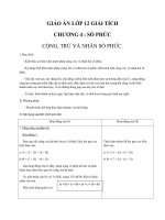 Giáo án Giải tích 12 chương 4 bài 2: Cộng trừ và nhân số phức