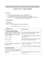 Giáo án Giải tích 12 chương 4 bài 2: Cộng trừ và nhân số phức