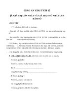 Giáo án Giải tích 12 chương 1 bài 3: Giá trị lớn nhất giá trị nhỏ nhất của hàm số
