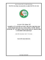 Nghiên cứu đánh giá mức độ tổn thương do xâm nhập mặn ở các tầng chứa nước trầm tích đệ tứ ven biển tỉnh ninh thuận trong bối cảnh biến đổi khí hậu
