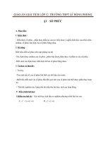 Giáo án Giải tích 12 chương 4 bài 1: Số phức