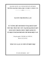 Tư tưởng hồ chí minh về đại đoàn kết với việc phát huy sức mạnh đại đoàn kết toàn dân trong phát triển kinh tế   xã hội ở tp HCM 