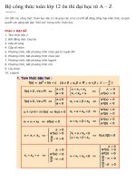 Bộ công thức toán 12