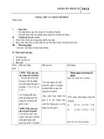Giáo án Giải tích 12 chương 4 bài 2: Cộng trừ và nhân số phức