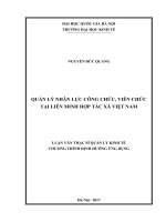 Quản lý nhân lực công chức, viên chức tại liên minh hợp tác xã việt nam 