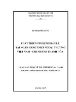 Phát triển tín dụng bán lẻ tại ngân hàng TMCP ngoại thương việt nam – chi nhánh thanh hóa 