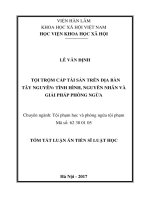 Tội trộm cắp tài sản trên địa bàn Tây Nguyên: Tình hình, nguyên nhân và giải pháp phòng ngừa (tt)