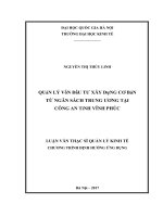 Quản lý vốn đầu tư xây dựng cơ bản từ ngân sách trung ương tại công an tỉnh vĩnh phúc 