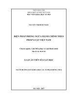 Biện pháp phòng ngừa hành chính theo pháp luật Việt Nam (LA tiến sĩ)