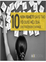 10 kinh nghiem sang tao noi dung hieu qua cho facebook fanpage