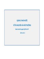 QUẢN LÍ NHÀ NƯỚC  VỀ TÀI NGUYÊN VÀ MÔI TRƯỜNG