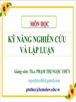 Kỹ năng nghiên cứu và lập luận  Kỹ năng lập luận