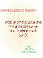 Powerpoint Đường lối Đảng Cộng sản Việt Nam spkt  ĐƯỜNG LỐI CỦA ĐẢNG VỀ XÂY DỰNG VÀ PHÁT TRIỂN NỀN VĂN HÓA TIÊN TIẾN, ĐẬM ĐÀ BẢN SẮC DÂN TỘC