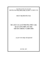 Múa hát ải lao ở phường phúc lợi, quận long biên, hà nội truyền thống và biến đổi 