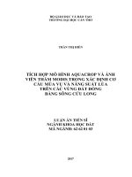 Tích hợp mô hình AquaCrop và ảnh viễn thám MODIS trong xác định cơ cấu mùa vụ và năng suất lúa trên các vùng đất Đồng bằng sông Cửu Long (LA tiến sĩ)