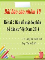 Bản đồ mật độ phân bố dân cư Việt Nam 2014