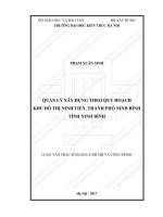 Quản lý xây dựng theo quy hoạch khu đô thị ninh tiến, thành phố ninh bình, tỉnh ninh bình (tt) 