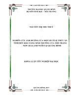 Nghiên cứu ảnh hưởng của một số tỉ lệ thức ăn tinh đến khả năng sinh trưởng của thỏ trắng new zealand nuôi tại quảng bình 