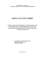 KHẢO SÁT KHẢ NĂNG ĐỐI KHÁNG CỦA MỘT SỐ DÒNG NẤM PAECILOMYCES SPP. VÀ TRICHODERMA SPP VỚI TUYẾN TRÙNG BƯỚU RỄ (MELOIDOGYNE SPP.) TRONG ĐIỀU KIỆN IN VITRO VÀ NHÀ LƯỚI