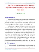 SKKN Một số biện pháp tạo hứng thú cho học sinh trong phân môn học hát ở bậc tiểu học.