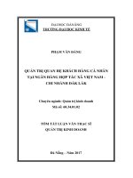 Quản trị quan hệ khách hàng cá nhân tại ngân hàng hợp tác xã việt nam   chi nhánh đắk lắk (tt) 