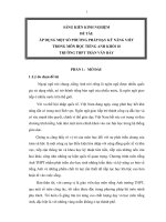 SKKN ÁP DỤNG MỘT SỐ PHƯƠNG PHÁP DẠY KỸ NĂNG VIẾT TRONG MÔN HỌC TIẾNG ANH KHỐI 10 TRƯỜNG THPT TRẦN VĂN BẢY