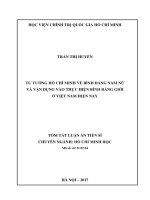 Tư tưởng Hồ Chí Minh về bình đẳng nam nữ và vận dụng vào thực hiện bình đẳng giới ở Vietj Nam hiện nay (tt)