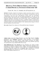 DIGITAL TWINDRIVEN SIMULATION FOR A CYBERPHYSICAL SYSTEM IN INDUSTRY 4.0