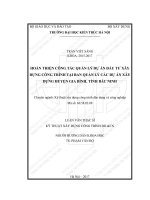 Hoàn thiện công tác quản lý dự án đầu tư xây dựng công trình tại ban quản lý các dự án xây dựng huyện gia bình, tỉnh bắc ninh (tt) 