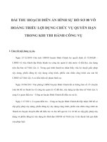 BÀI THU HOẠCH HÌNH SỰ HỒ SƠ 08 LỢI DỤNG CHỨC VỤ QUYỀN HẠN KHI THI HÀNH CÔNG VỤ