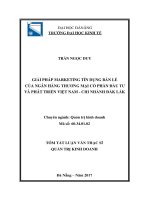 Giải pháp marketing tín dụng bán lẻ của ngân hàng thương mại cổ phần đầu tư và phát triển việt nam   chi nhánh đắk lắk (tt) 