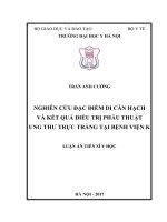 Nghiên cứu đặc điểm di căn hạch và kết quả điều trị phẫu thuật ung thư trực tràng tại Bệnh viện K (FULL TEXT)