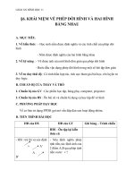 Giáo án Hình học 11 chương 1 bài 6: Khái niệm về phép dời hình và hai hình bằng nhau