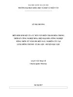 Biến đổi sinh kế của cư dân ven biển thanh hóa trong thời kỳ công nghiệp hóa, hiện đại hóa nông nghiệp nông thôn từ năm 1991 đến nay nghiên cứu trường hợp làng đông thành   xã đa lộc   huyện hậu lộc 