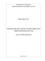 Giải pháp thu hút vốn đầu tư phát triển giao thông đường bộ Việt Nam (LA tiến sĩ)