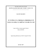 Tư tưởng của thomas l friedman về toàn cầu hóa và những vấn đề của nó 