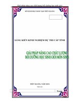 SKKN Giải pháp nâng cao chất lượng bồi dưỡng học sinh giỏi môn Sinh học