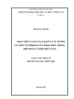 Nhận thức luận của i  kant và tư tưởng của ông về giới hạn của nhận thức trong phê phán lý tính thuần túy 
