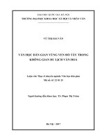 Văn học dân gian vùng ven hồ tây trong không gian du lịch văn hoá 