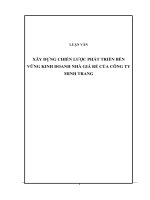 XÂY DỰNG CHIẾN lược PHÁT TRIỂN bền VỮNG KINH DOANH NHÀ GIÁ rẻ của CÔNG TY MINH TRANG 