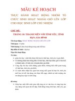 HOẠT ĐỘNG NGOÀI GIỜ LÊN LỚP THÁNG 10: THANH NIÊN VỚI TÌNH YÊU, TÌNH BẠN, GIA ĐÌNH