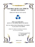 Phân tích và dự báo tài chính công ty CP Xây dựng Hòa Bình