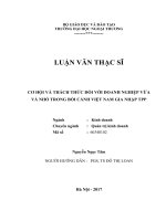 Cơ hội và thách thức đối với Doanh nghiệp vừa và nhỏ của Việt Nam trong bối cảnh Việt Nam gia nhập TPP (LV thạc sĩ)