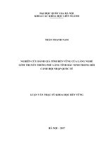 Nghiên cứu đánh giá tính bền vững của làng nghề gốm truyền thống phù lãng tỉnh bắc ninh trong bối cảnh hội nhập quốc tế 