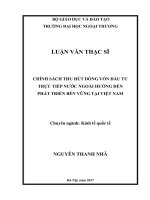 Chính sách thu hút dòng vốn đầu tư trực tiếp nước ngoài hướng đến phát triển bền vững tại Việt Nam (LV thạc sĩ)