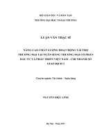Nâng cao chất lượng hoạt động Tài trợ thương mại tại Ngân hàng TMCP Đầu tư và Phát triển Việt Nam  Chi nhánh Sở giao dịch 3 (LV thạc sĩ)