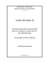 Giải pháp nhằm thúc đẩy hoạt động đầu tư tài chính của Tổng công ty Bảo hiểm BIDV (BIC) (LV thạc sĩ)