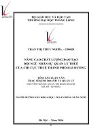 NÂNG CAO CHẤT LƯỢNG đào tạo đội NGŨ NHÂN sự QUẢN lý THUẾ của CHI cục THUẾ THÀNH PHỐ hải DƯƠNG tt 