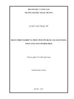 Hoàn thiện nghiệp vụ phân tích tín dụng tại Ngân hàng TMCP Xăng dầu Petrolimex (LV thạc sĩ)