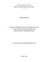 Đánh giá tính bền vững của hoạt động du lịch tại quần thể danh thắng hương sơn, huyện mỹ đức, thành phố hà nội 